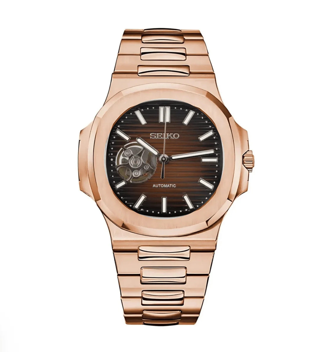 🎁 Rose Gold Chocolate Open Heart Sports Watch (100% off)