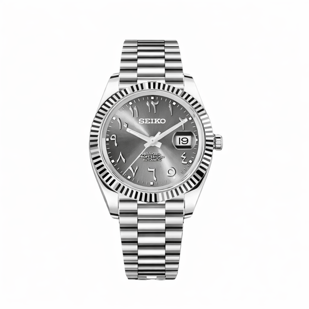 Gray Arabic Dial Dress Watch