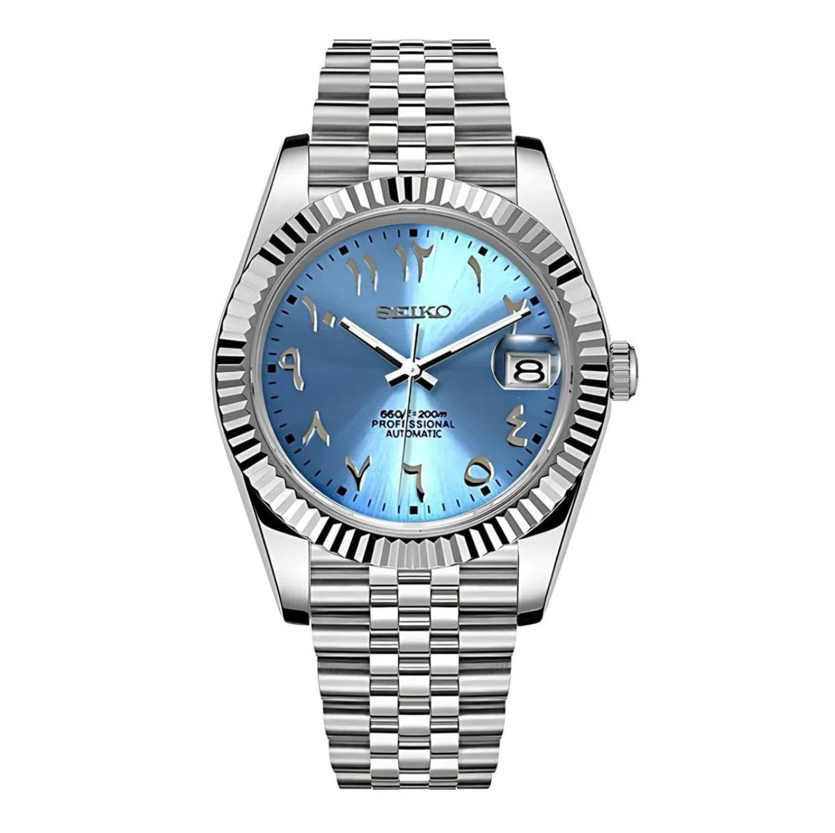 Ice Blue Arabic Dress Watch