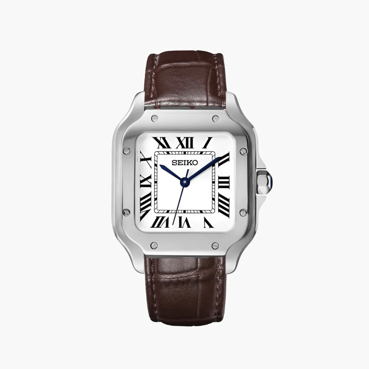 🎁 White Brown Leather Dress Watch (100% off)
