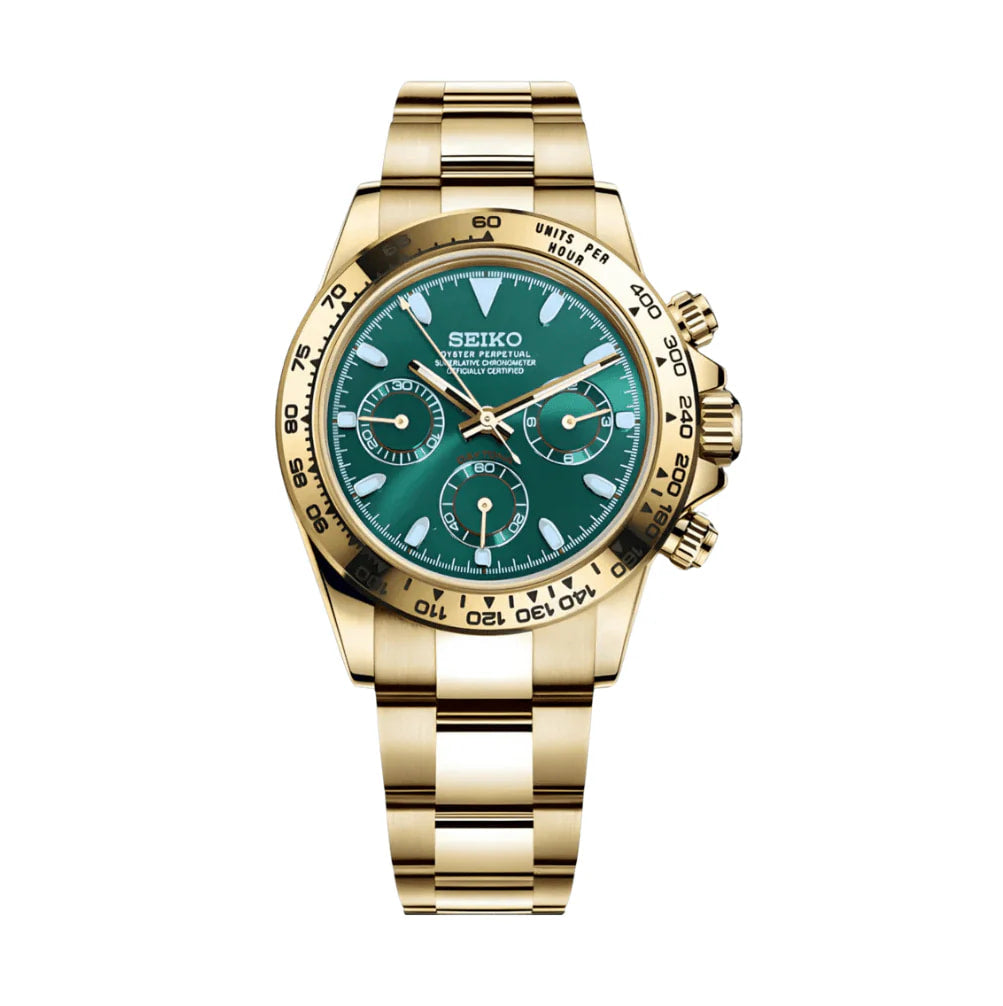 Gold Green Chronograph