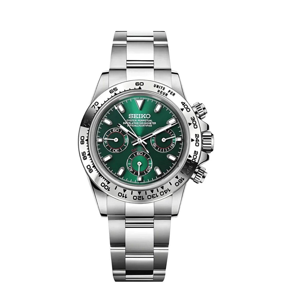 Silver Green Chronograph