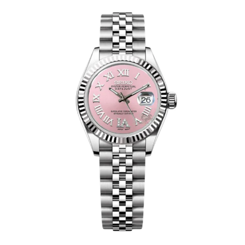 🎁 Royal Pink Roman Dial Dress Watch (100% off)