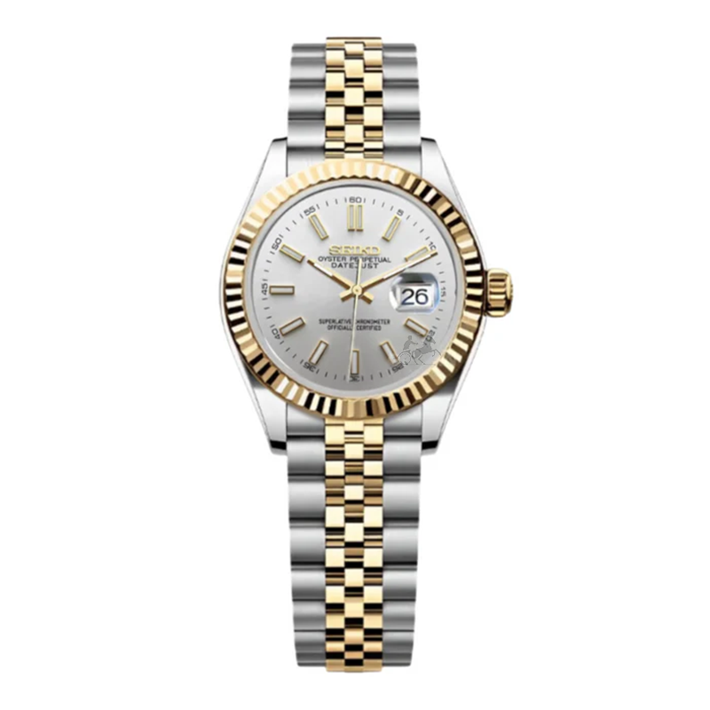 Silver Gold Dial Dress Watch